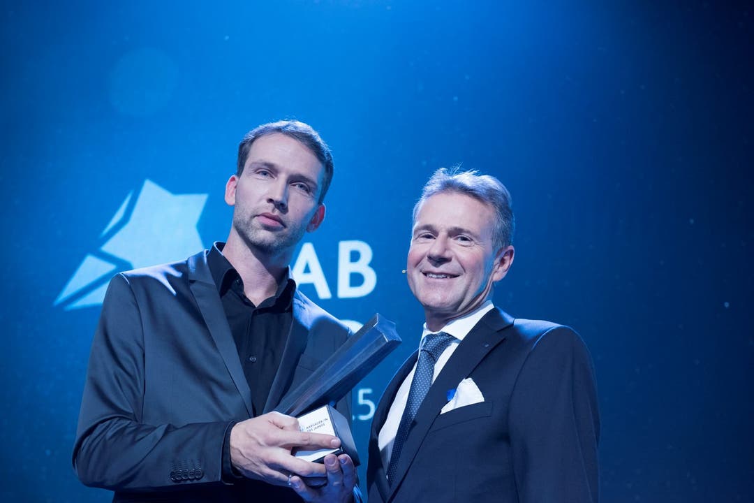 Der neue Aargauer des Jahres Rocco Umbescheidt und NAB-CEO Peter Bühlmann