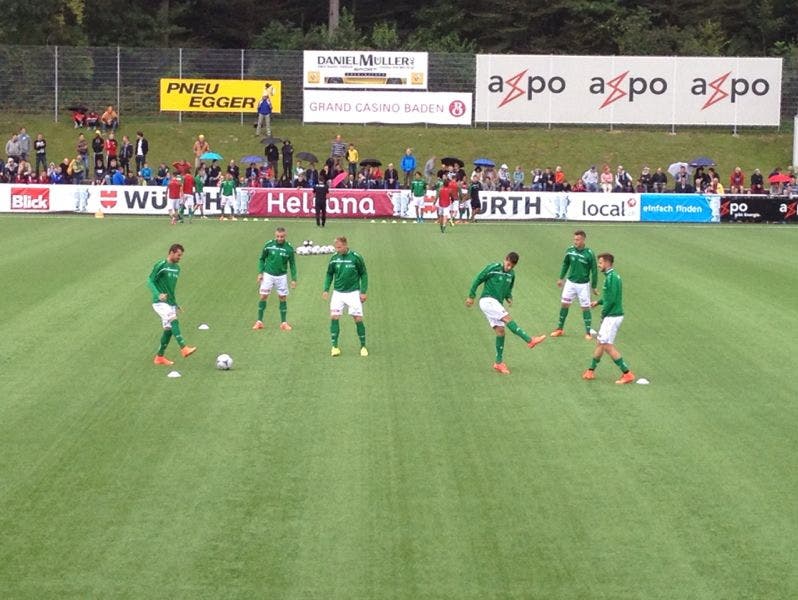 Aufwärmen Die Spieler des FC St. Gallen sind bereit.