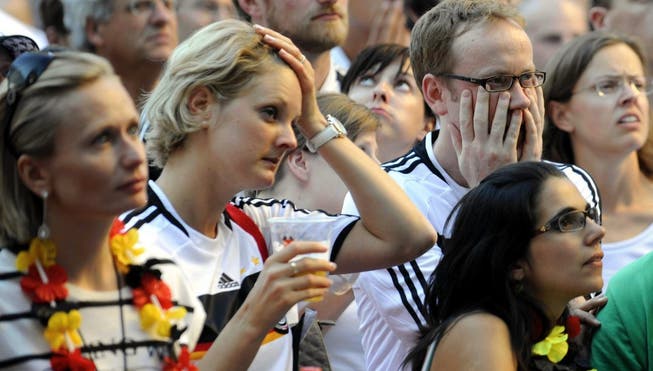 Deutsche beim Public Viewing in Zürich während der WM 2010 in Südafrika.