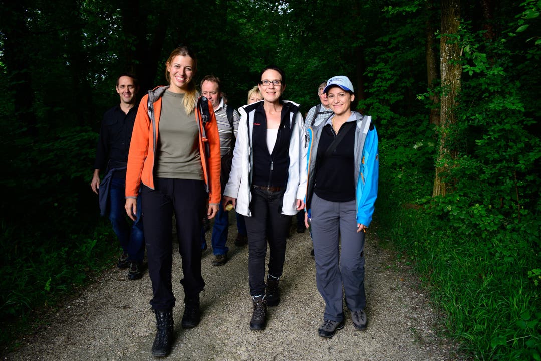 Gutgelaunte Prominente Recycling-Queen Karin Bertschi, Geschäftsführerin Andrea Lehner von Aargau Tourismus und Claudia Penta, Sprecherin des kantonalen Finanzdeprtements