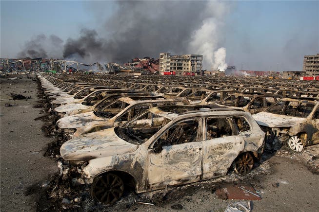 Die beiden Explosionen in der chinesischen Hafenstadt Tianjin hinterliessen Bilder der Verwüstung. Ng Han Guan/Keystone