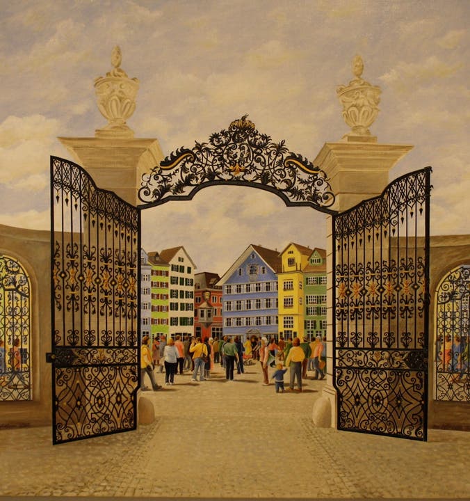 oder das Eingangstor zur Barock-Villa Rechberg (Mitte) in Zürich einfängt.