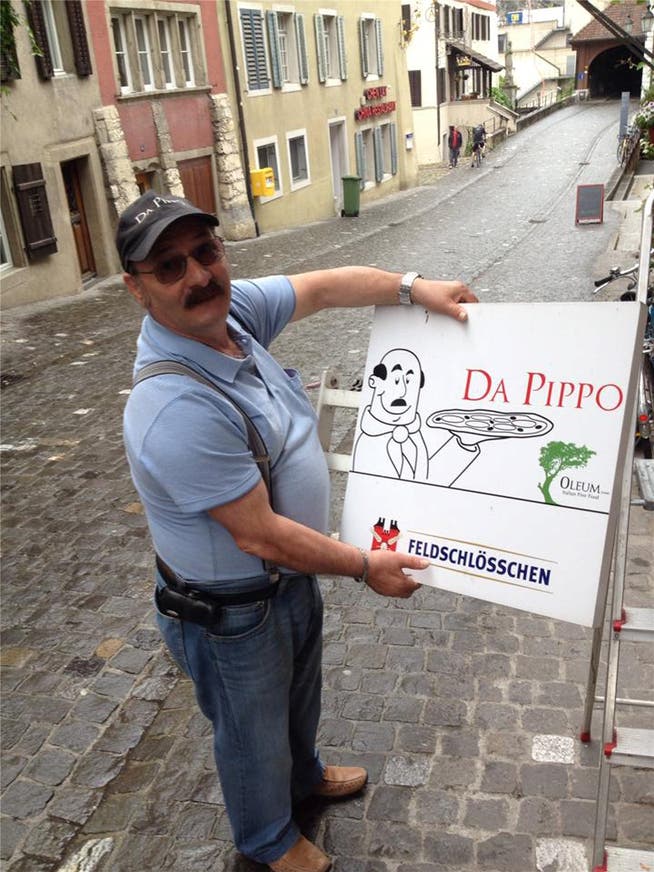 Das Schild ist abmontiert. Ende Juni läuft der Mietvertrag von Wirt Giuseppe «Pippo» Salvatore aus. ZVG
