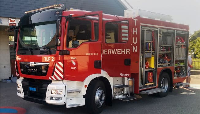 Das baugleiche Tanklöschfahrzeug der Feuerwehr Thun konnte am 17. Juli in Wolfwil besichtig werden.