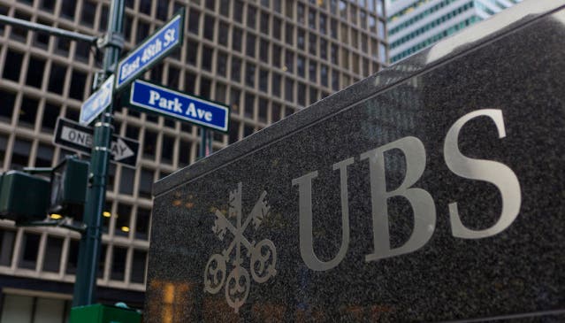 Logo der Grossbank UBS in New York
