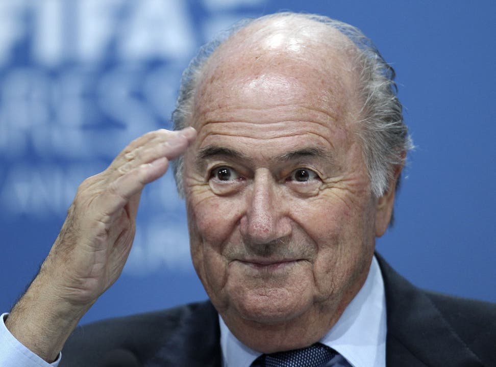 Juni 2011: Sepp Blatters Geste nach einer Pressekonferenz im Rahmen des 61. Fifa-Kongresses in Zürich.