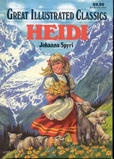 1950: Heidi wurde in über 50 Sprachen übersetzt: Ein amerikanisches Buchcover aus den 50ern.