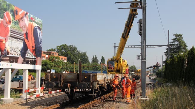 Gegenwärtig werden im Raum Kölliken mehr als 6 km Fahrleitung und 146 Masten ersetzt.