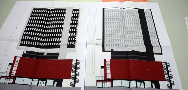 Alt (links) und neu. Die Pläne für die Neugestaltung der «Centro»-Fassade sorgen bei Architekten für Gesprächsstoff.