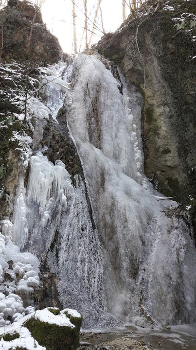 undefined Am Wasserfall des Chlusbachs in Aesch