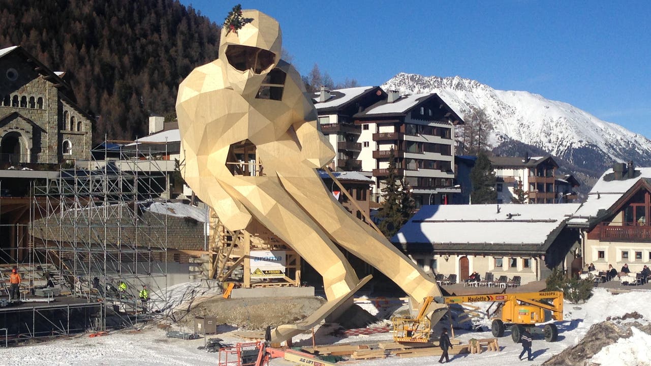 Der Skifahrer Edy kurz vor seiner Fertigstellung.
