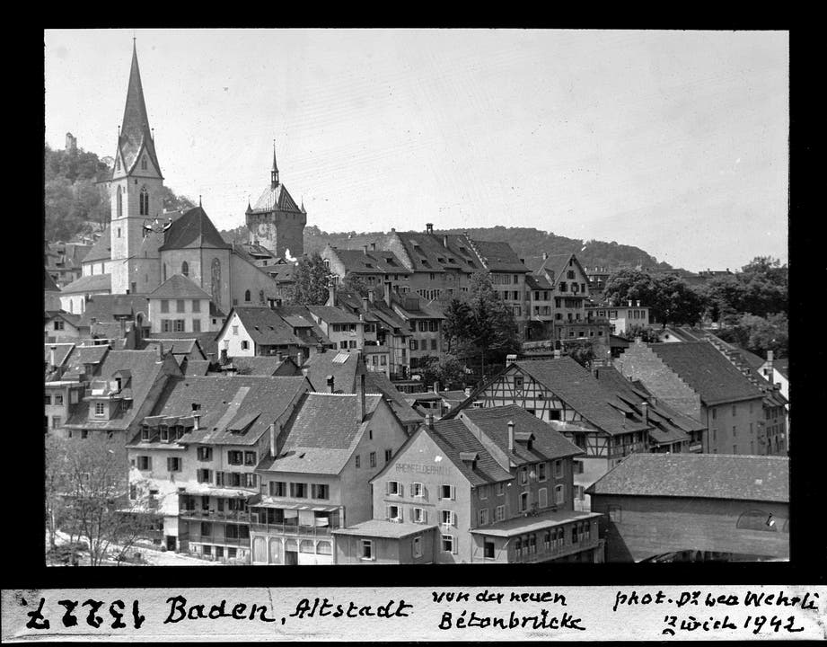 So sah die Badener Altstadt 1942 aus.