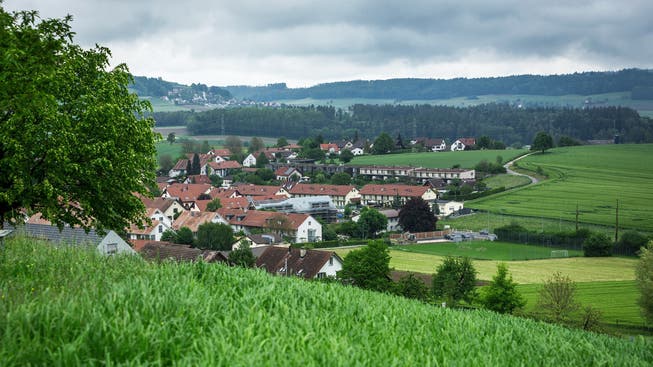 Freienwil plant, Teile der hellgrünen Gewerbezone (Bildmitte) in Wohngebiet umzonen zu lassen. Darauf soll ein Holzneubau für Asylbewerber zu stehen kommen.