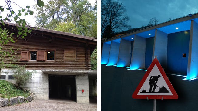 Hier werden die Rütihöfler Schüler seit zwei Wochen unterrichtet: In der Waldhütte Birmenstorf (links) und im Werkhof der Stadt Baden beim Schadenmühleplatz.