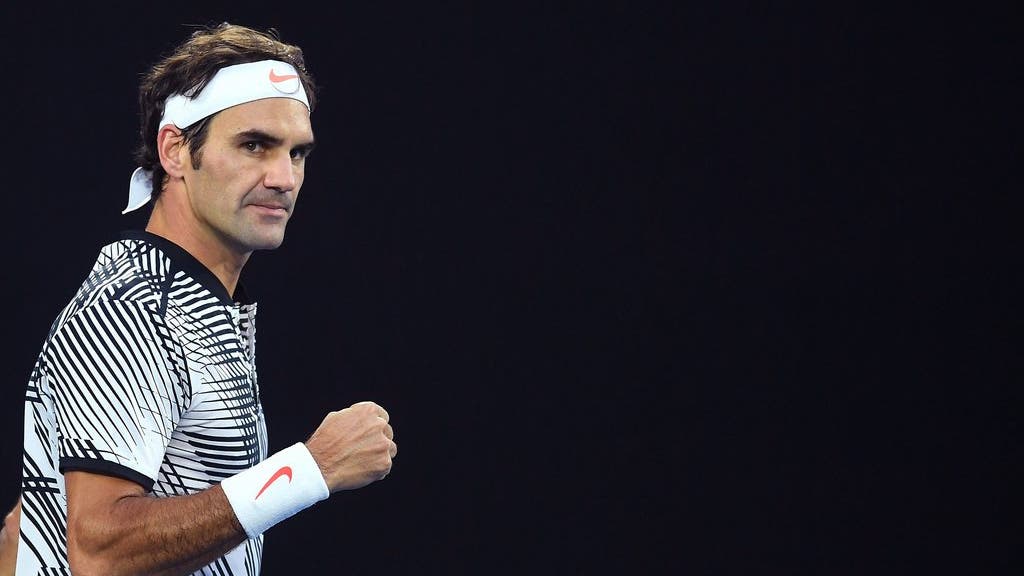 Federer zeigt in der Partie gegen den Deutschen Mischa Zverev Entschlossenheit.