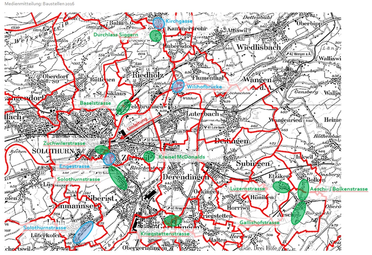 Region Solothurn - Viele Baustellen Behindern Den Verkehr – Hier Wird ...