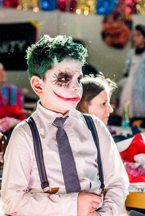 Auch Joker, der Bsewicht aus Batman, war an der Fasnacht in Neuenhof anzutreffen Kinderfasnacht Neuenhof