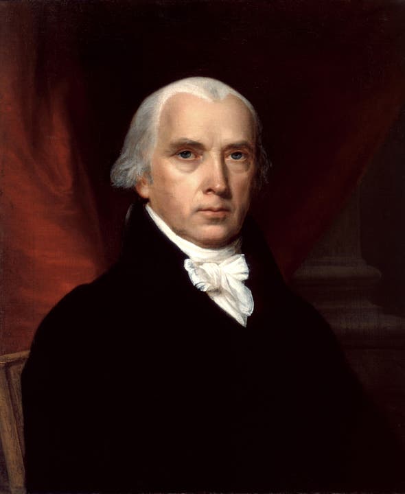 James Madison (1809-1817) Der Versuch der Amerikaner, in Kanada einzumarschieren und die britische Kolonie zu erobern, scheitert kläglich. Im Gegenteil gelingt den Briten die vorübergehende Besetzung Washingtons. Sie brennen das Weisse Haus und das Kapitol nieder. Mit dem Frieden von Gent wird der status quo wiederhergestellt.