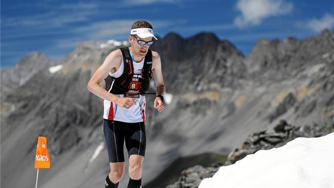 Der Büsseracher Bernhard Eggenschwiler erkämpfte sich am Alpine Marathon in Davos am 30. Juli den dritten Platz und wurde bester Schweizer. Andy Mettler/Swiss Image