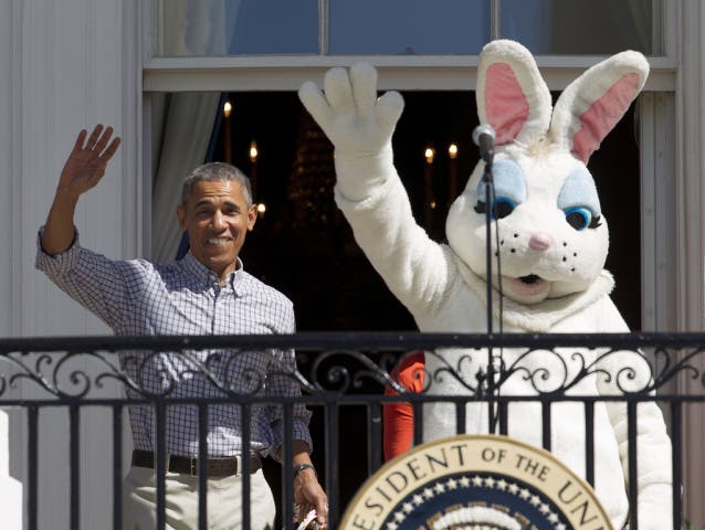April 2015: Präsident Barack Obama und der Osterhase