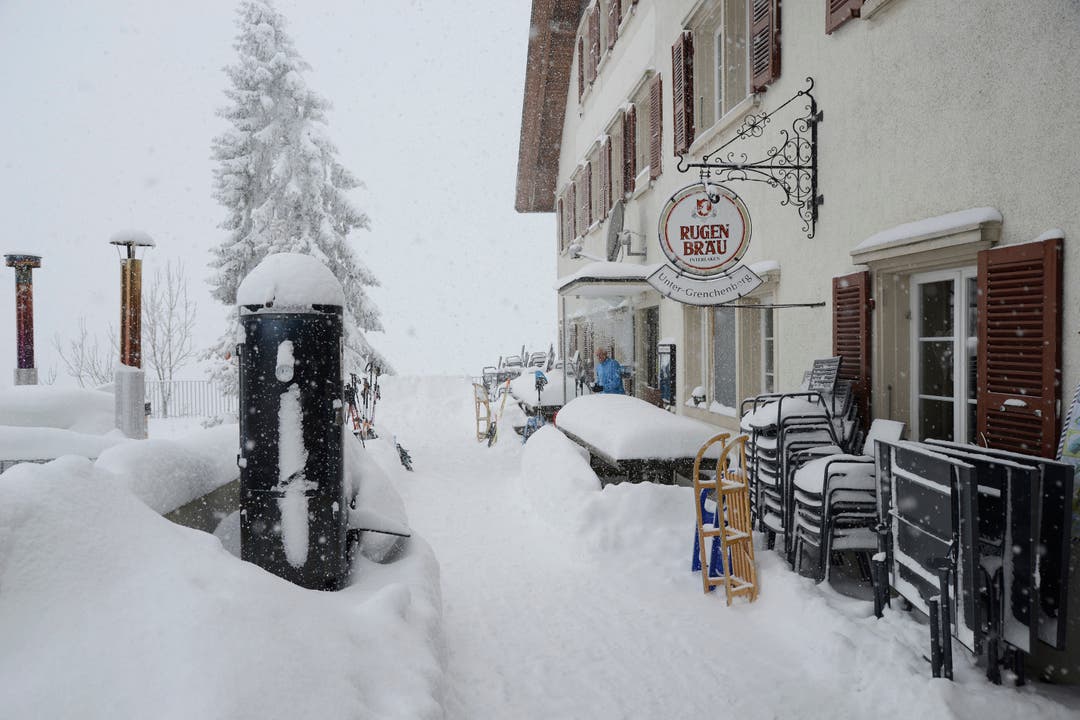 Das Restaurant Unterer Grenchenberg im Schnee