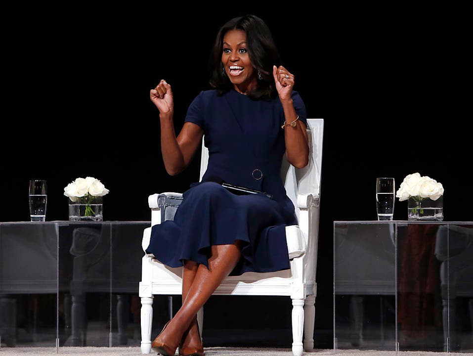US-First Lady Michelle Obama setzt sich für Mädchenpower ein - hier am Dienstag im Apollo Theater in New York.