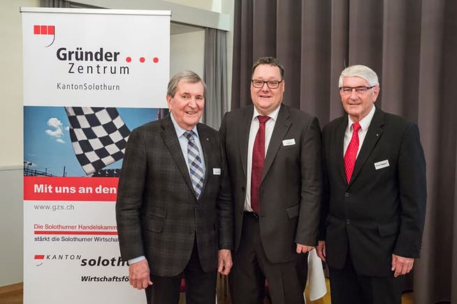 Sie prägten und prägen das Gründerzentrum (v. l.): Frédéric Flückiger (ehem. Präsident, Marc Thommen (jetziger Präsident) und Fritz Tanner (ehem. Präsident).