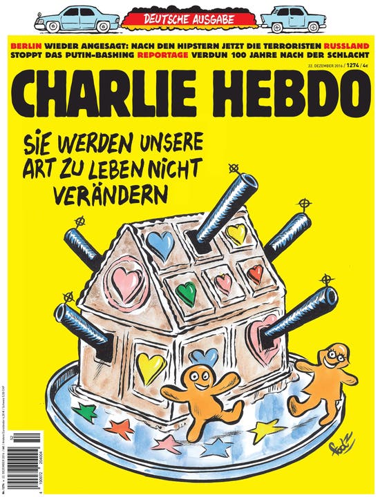 Handout-Bild des Satire-Magazins Charlie Hebdo nach dem Terroranschlag von Berlin.