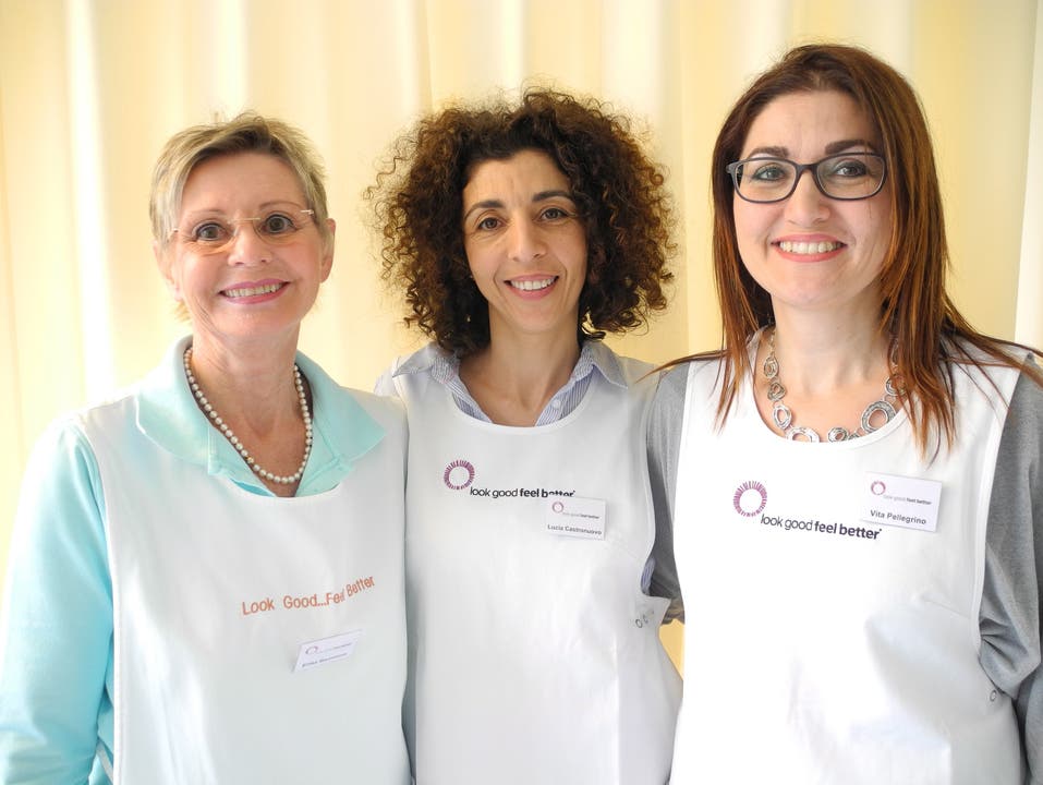Die Kosmetikerinnen (v.l.) Erika Baumann, Lucia Castronuovo und Vita Pellegrino.