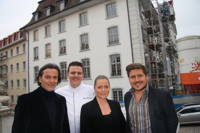 Simone Berchtold, Martin Volkart, Martin Elschner und Roman Oschwald freuen sich auf die Eröffnung der «La Couronne».