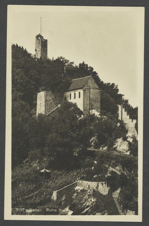 Blick auf die Ruine Stein um ca. 1930.