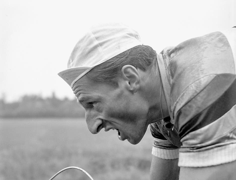 Kämpfer: Ferdy Kübler galt als «Chrampfer» unter den Pedaleuren - die gebückte Haltung auf dem Rad und die markante Nase waren seine Markenzeichen.