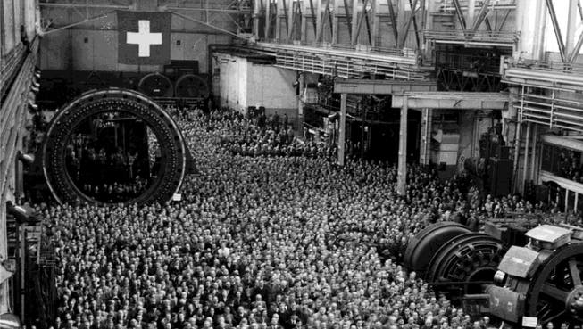 Feier zum 50-Jahr-Jubiläum von BBC (heute ABB) in Baden, aufgenommen am 2. Oktober 1941. ZVG