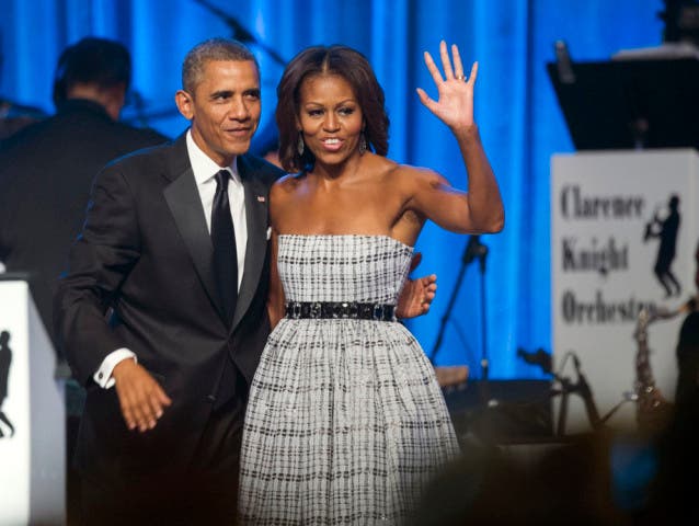 Sie sagt, wo es lang geht: Michelle und Barack Obama (Archiv)