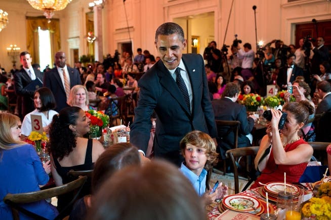 August 2012: Obama am Staatsdinner für Kinder