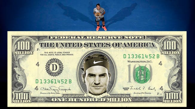 Roger Federer hat beim Karriere-Preisgeld nach Novak Djokovic die 100-Millionen-Grenze überschritten