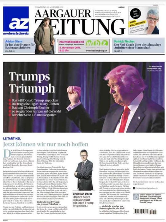 Titelblätter nach der Trump-Wahl Aargauer Zeitung