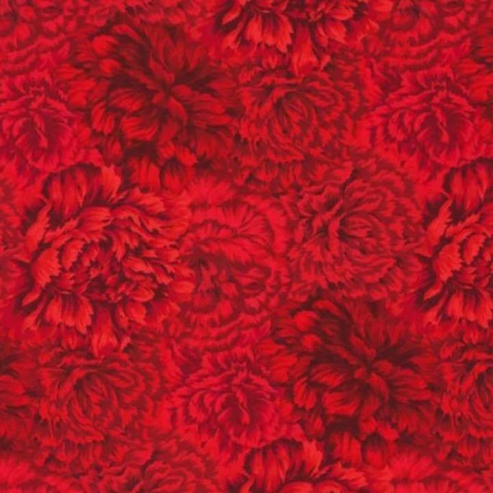 Marion Rauber Themenbild mit nicht genauer erkennbarem roten Blumen(?) Design.
