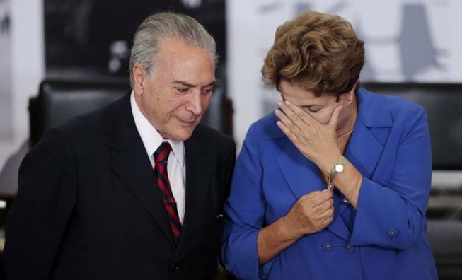 Michel Temer mit der suspendierten Präsidentin Dilma Rousseff. Foto: Reuters
