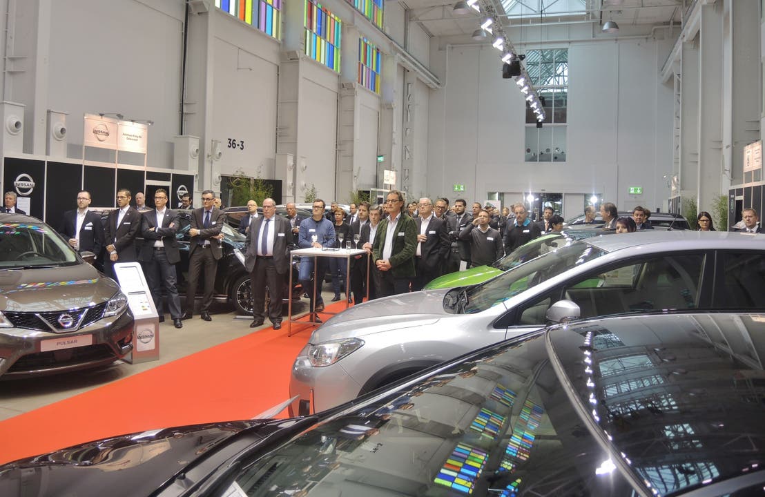 Auch Stadtammann Geri Müller (team Baden) war an der Eröffnung der Auto-Ausstellung im Trafo dabei.