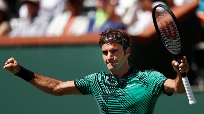 Roger Federer hat gegen Jack Sock alles im Griff – nun kommt es zum Schweizer Final in Indian Wells.