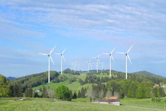 So sehen die Windparkgegner die beiden Windparks: Fotomontage von "Pro Grenchen"