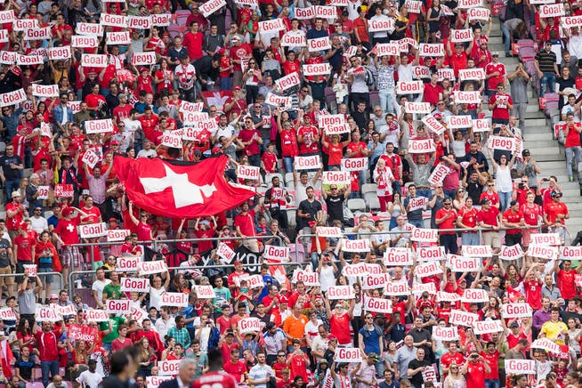 Schweizer Fans beim EM-Vorbereitungsspiel gegen Belgien