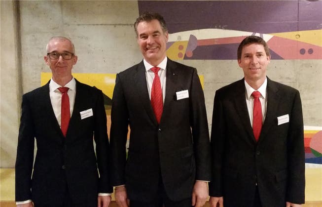 Die Bankleitung (v.l.): Ruedi Hafner, stellvertretender Vorsitzender, Daniel Schick, Vorsitzender der Bankleitung a.i., Rolf Ochsenbein, Mitglied der Bankleitung.