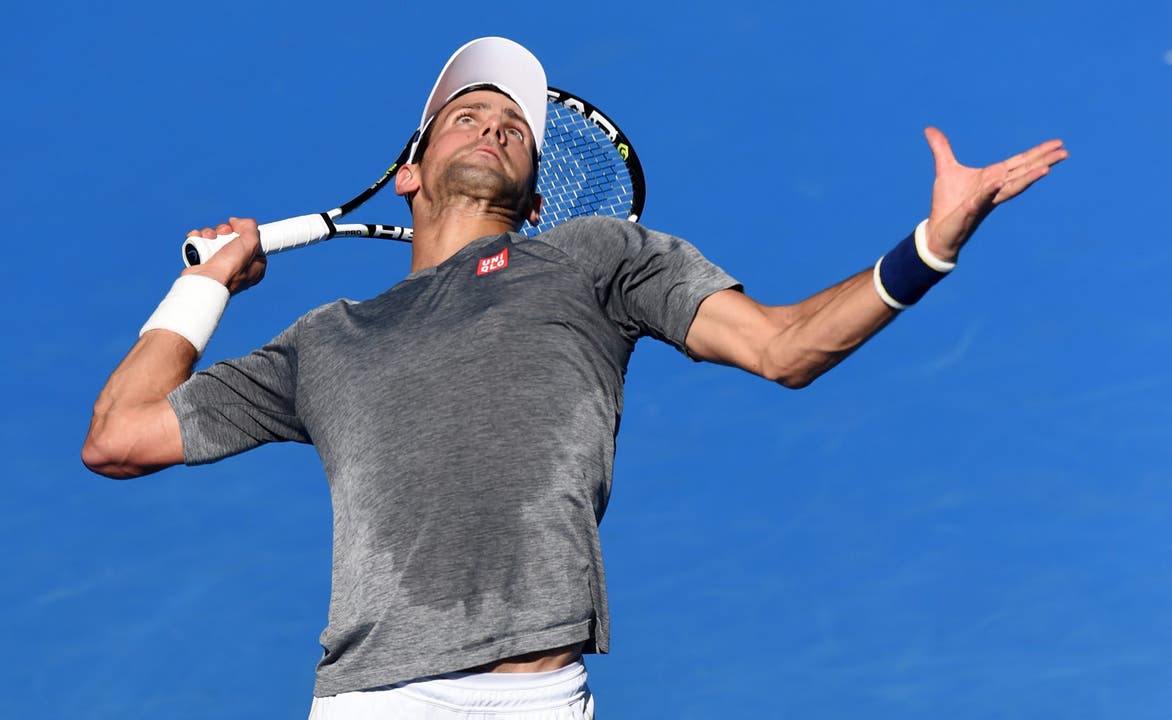 Durchgeschwitzt: Novak Djokovic im Training