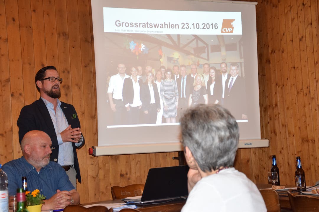 undefined Marcel Kreber spricht zur CVP-Grossratsliste im Bezirk Bremgarten.