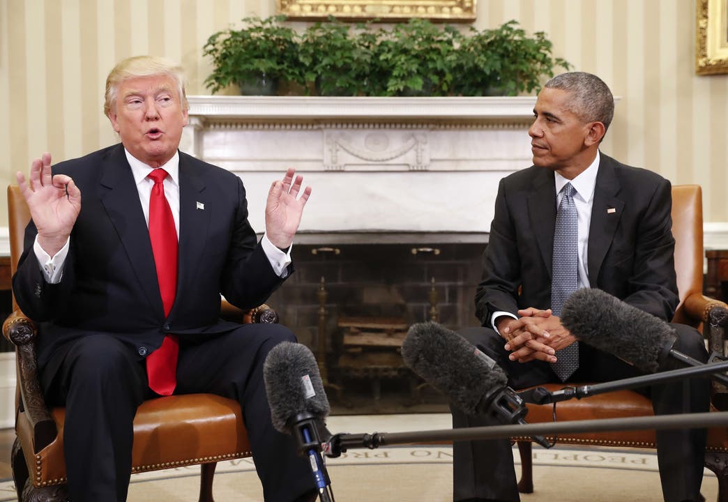 "Ich freue mich auf die Zusammenarbeit, das schliesst auch seinen Rat ein", sagte Trump an Obamas Adresse.