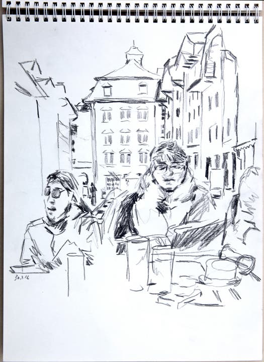 Mit Stift und Zeichenblock: Die «Urban Sketchers Switzerland» schauten sich in Aarau um.