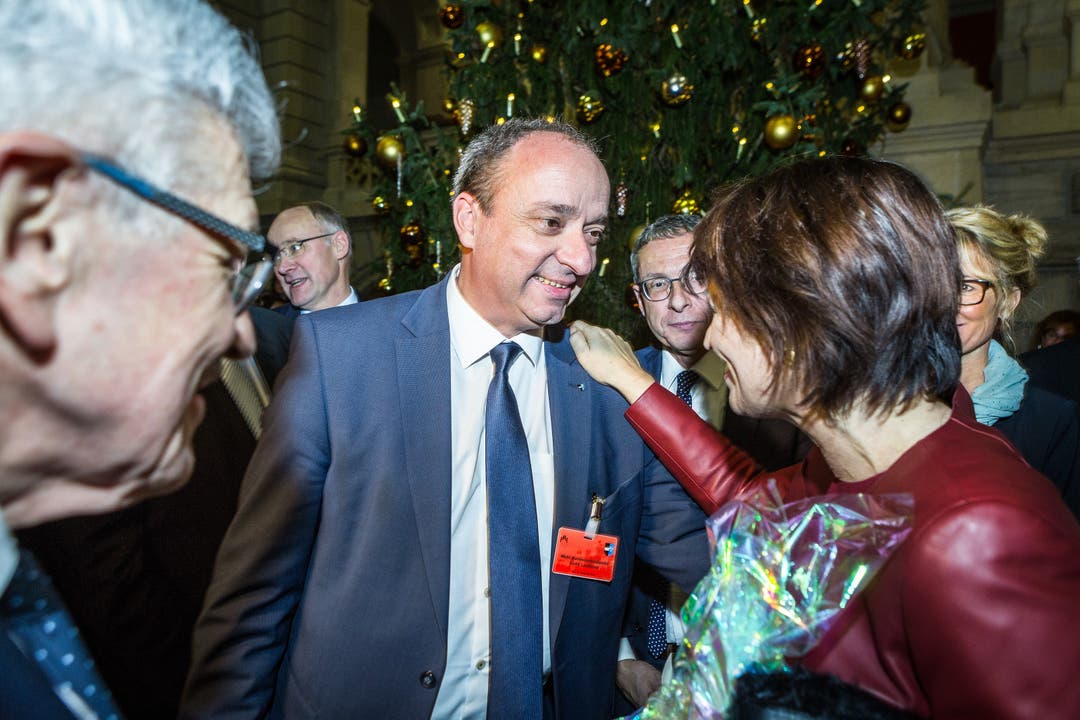 Bundespräsidentin Doris Leuthard, Bern Doris Leuthard wird zur Bundespräsidentin 2017 gewählt. Die Aargauer Regierung sponserte als Dank einen Apéro ins Bundeshaus. Aufgenommen am 7. Dezember 2016 in Bern.