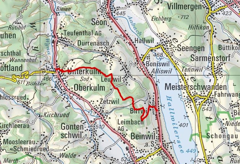 12. Etappe: Vom Seetal über die Wampfle ins Wynenthal Dienstag, 19. Juli. Von Birrwil nach Unterkulm
